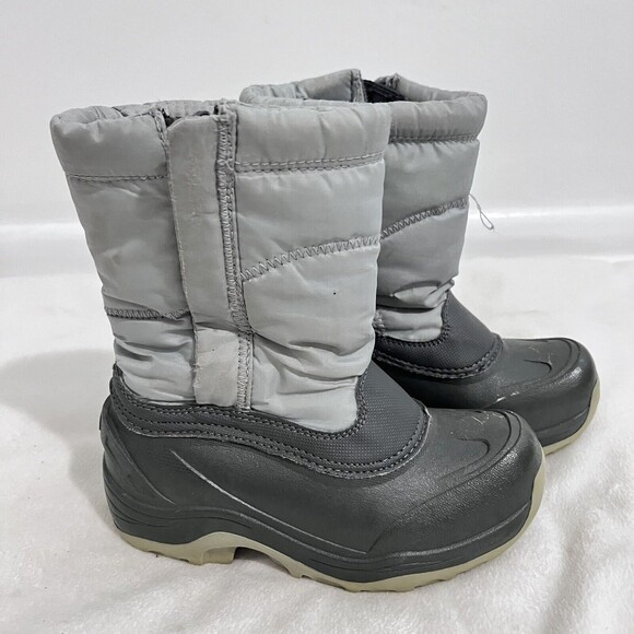 Lands End Girls Snow Boots Size 12 Gray Insulated Fleece Winter Outdoor Zipped - Picture 3 of 9